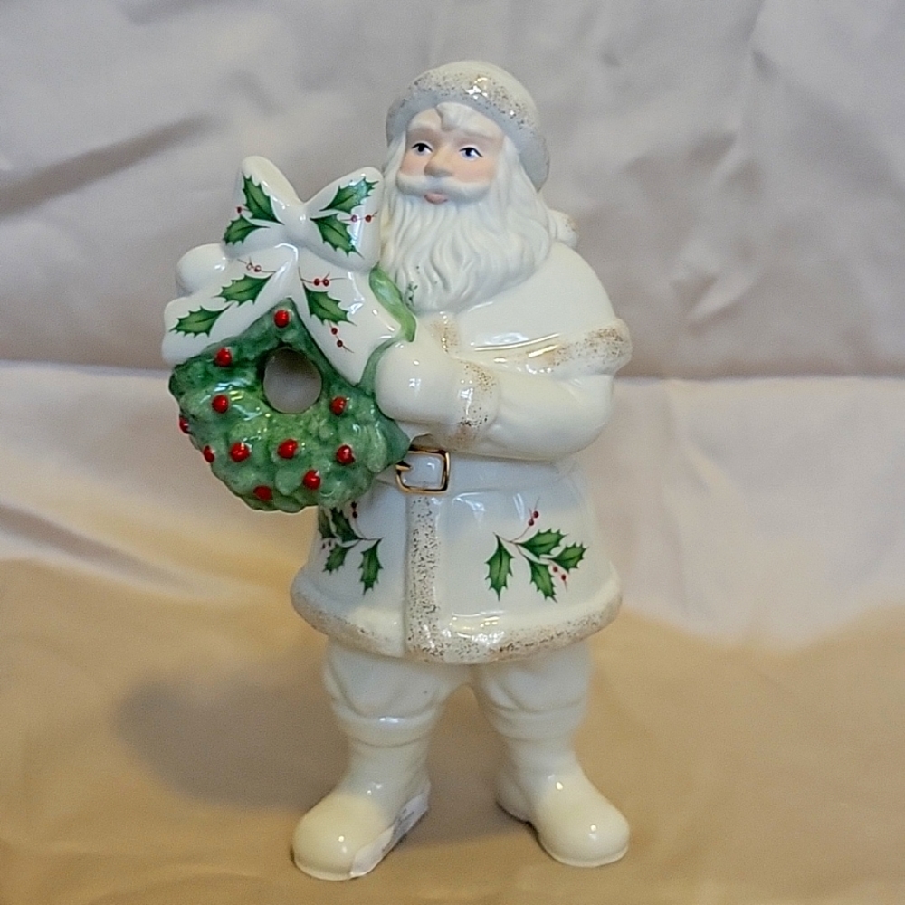 Lenox Santa with Holiday Wreath